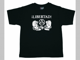 Libertad!  čierne detské tričko 100%bavlna Fruit of The Loom